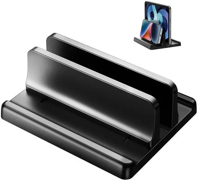 Main image of 3 in 1 Vertical Laptop Stand Holder,Adjustable ABS Plastic Desktop Notebook Dock,Vertical Laptop Stand Space-Saving for All MacBook/Surface/Samsung/HP/Dell/Chrome Book