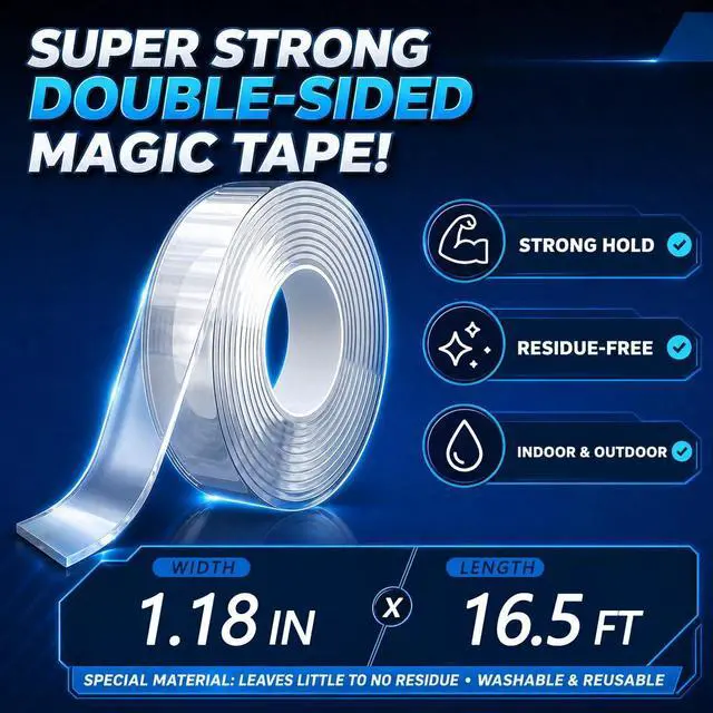 Alt view image 2 of 7 - Nano Double Sided Tape, Removable Reusable Mounting Tape