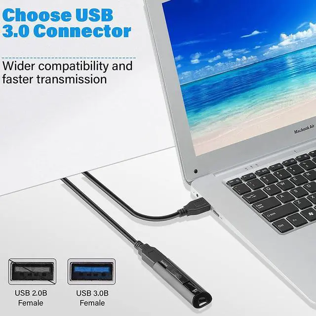 Alt view image 2 of 7 - 2 Pack USB 3.0 Extension Cable SuperSpeed Type A Male to Female Extender Cord (3FT)