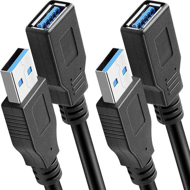 Alt view image 7 of 7 - 2 Pack USB 3.0 Extension Cable SuperSpeed Type A Male to Female Extender Cord (3FT)