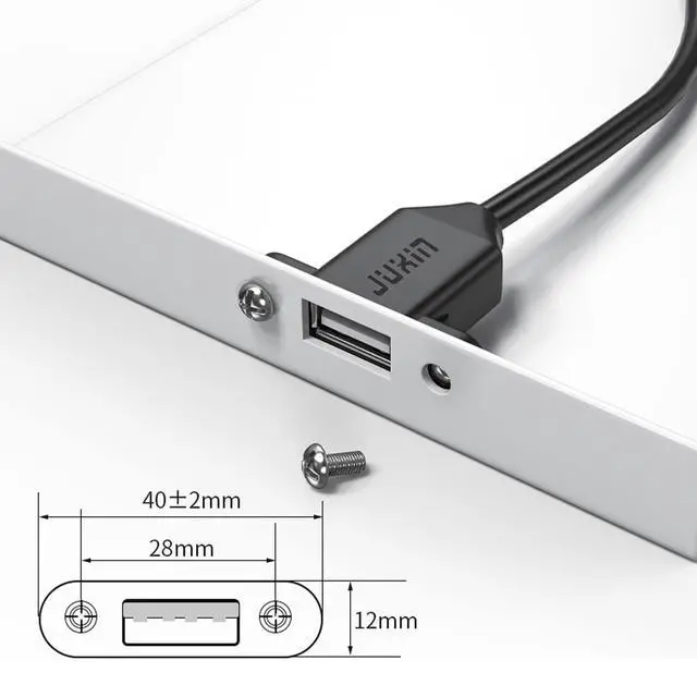 Alt view image 5 of 7 - 2Pack USB2.0 Male to Female Extension Cable 3FT with Ears can be Fixed Various Chassis/Cabinets/Panels USB Extender W/Screw nut for USB Panel Mount (USB Type-A, 3FT)