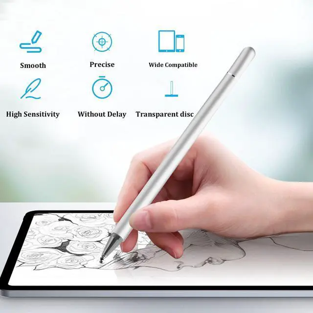 Alt view image 6 of 6 - Stylus Pen for iPad, LUNTAK Stylus Pens for Nintendo Switch/Apple/iPhone/Ipad pro/Mini/Air/Android/Microsoft/Surface/All Capacitive Touch Screens Universal with 4 Replacement Tips (Purple and Silver)