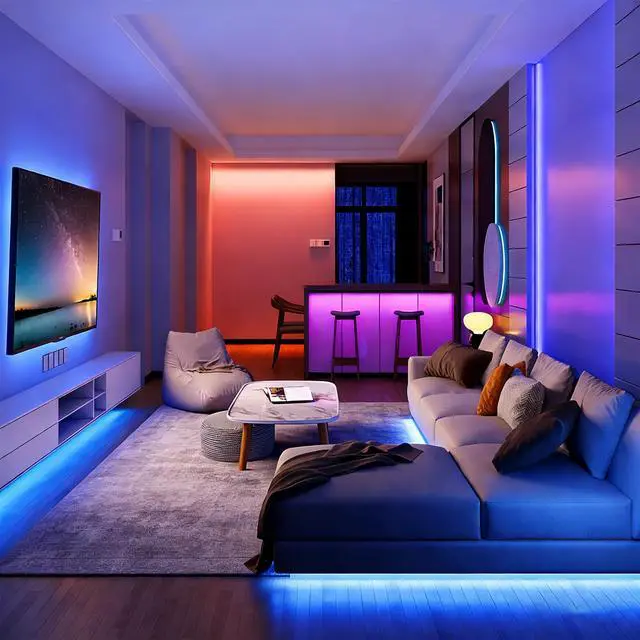 Alt view image 2 of 5 - 5V USB LED Strip Lights, 3.28FT 3Key COB Light Strip RGB, Short LED Strip Light, Flexible Bright 5V Led Strip for Under Cabinet, Kitchen, TV Backlight, Shelves, Displays and TV Lights