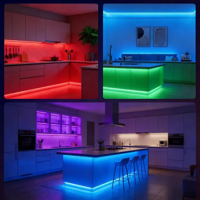 Alt view image 4 of 5 - 5V USB LED Strip Lights, 3.28FT 3Key COB Light Strip RGB, Short LED Strip Light, Flexible Bright 5V Led Strip for Under Cabinet, Kitchen, TV Backlight, Shelves, Displays and TV Lights