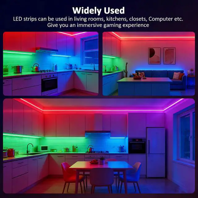 Alt view image 5 of 5 - 5V USB LED Strip Lights, 3.28FT 3Key COB Light Strip RGB, Short LED Strip Light, Flexible Bright 5V Led Strip for Under Cabinet, Kitchen, TV Backlight, Shelves, Displays and TV Lights