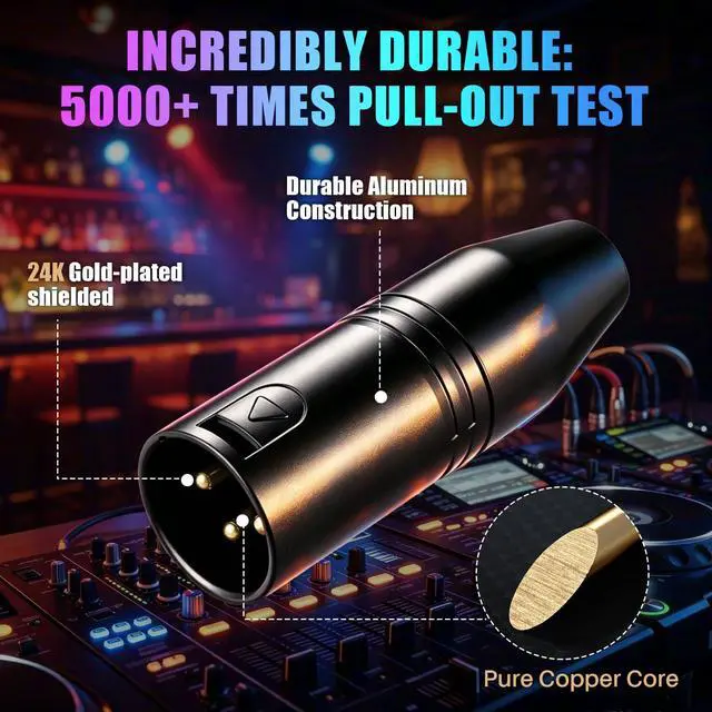 Alt view image 4 of 7 - 3.5mm to XLR, 2-Pack 3.5mm Stereo TRS Mini-Jack Female to 3-Pin XLR Male Microphone Adapter, Audio Converter for Camcorders, Recorders, Mixers