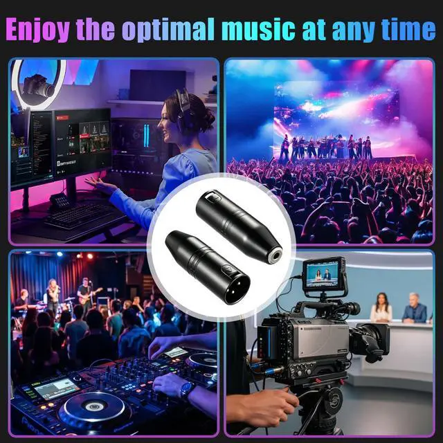 Alt view image 6 of 7 - 3.5mm to XLR, 2-Pack 3.5mm Stereo TRS Mini-Jack Female to 3-Pin XLR Male Microphone Adapter, Audio Converter for Camcorders, Recorders, Mixers