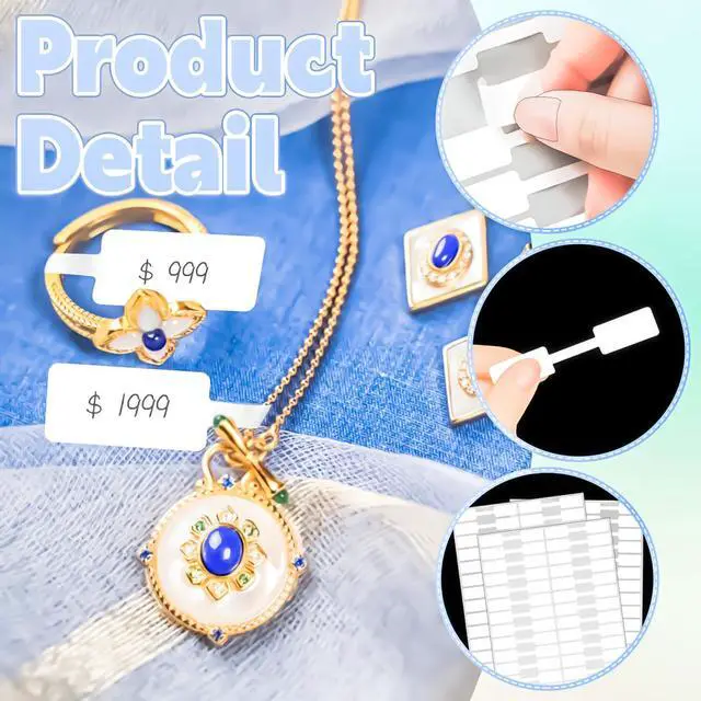 Alt view image 3 of 7 - 4000PCS Price Tags Stickers Jewelry Price Tag Labels,White Blank Pricing Sticker Label Tags, Self Adhesive Jewelry Sticker Tag Labels for Necklace Earring Bracelet Ring (Ballpoint Pen Writing)