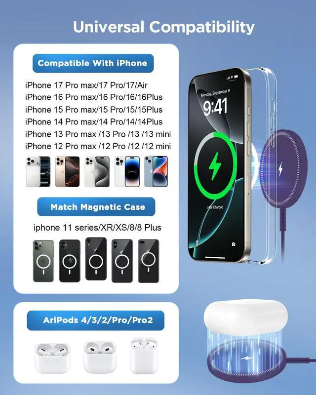 Alt view image 3 of 7 - Magnetic Wireless Charger - Purple