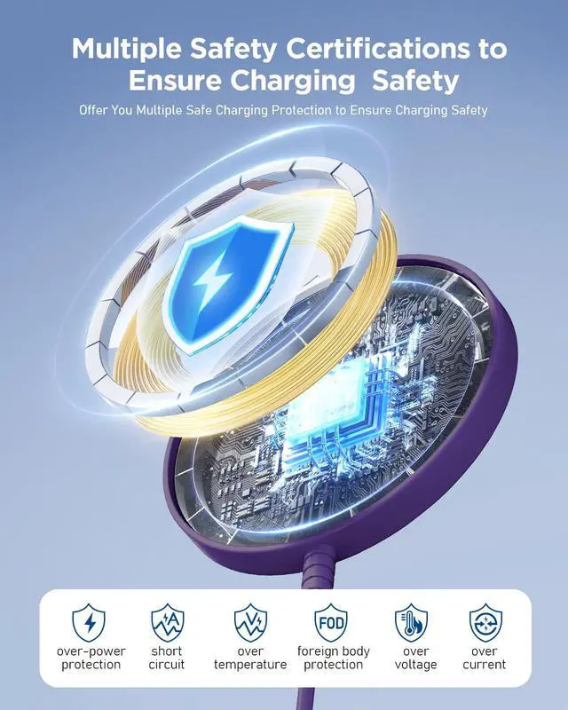 Alt view image 4 of 7 - Magnetic Wireless Charger - Purple