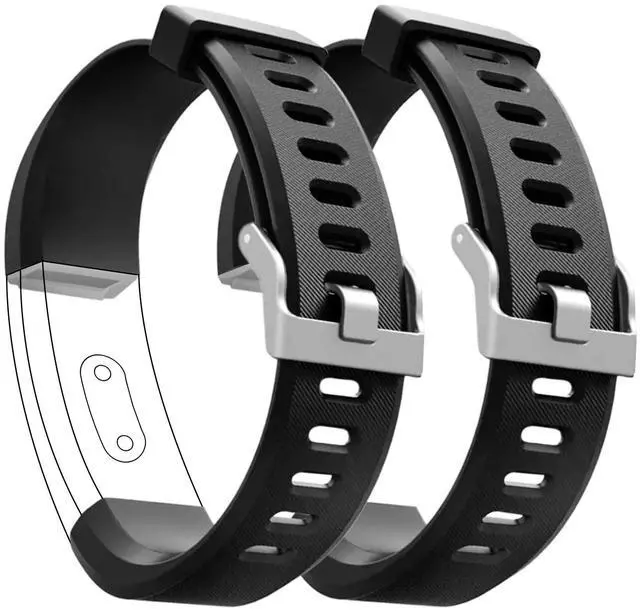 Main image of Bands Compatible with ID115 Plus HR Fitness Tracker, Replacement Veryfit pro Activity Watch Straps Set for Men Women, Multicolor Wristbands for ID115Plus HR Smart Bracelet ONLY (2 Pack Black)