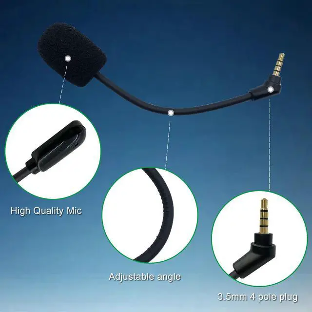 Alt view image 5 of 7 - Replacement Game Mic Boom for Kingston HyperX Cloud Flight/Flight S Wireless Gaming Headset Noise Cancelling Microphone for PS4 PS5 Computer PC Gaming Headsets 3.5mm Jack