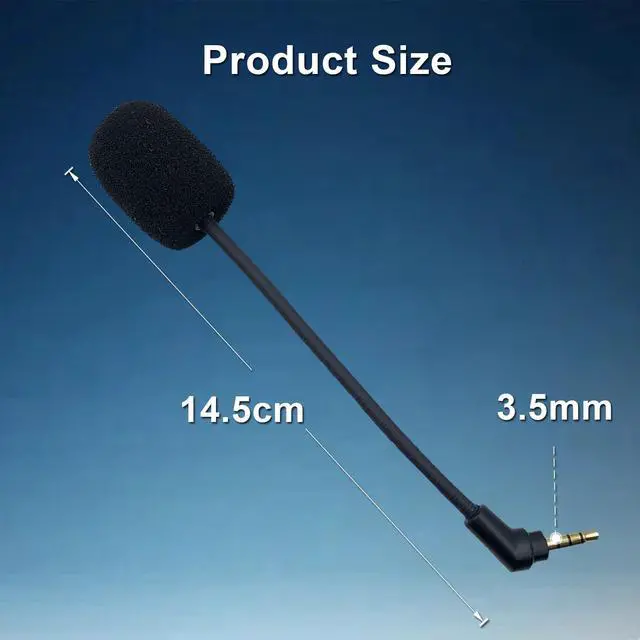 Alt view image 6 of 7 - Replacement Game Mic Boom for Kingston HyperX Cloud Flight/Flight S Wireless Gaming Headset Noise Cancelling Microphone for PS4 PS5 Computer PC Gaming Headsets 3.5mm Jack