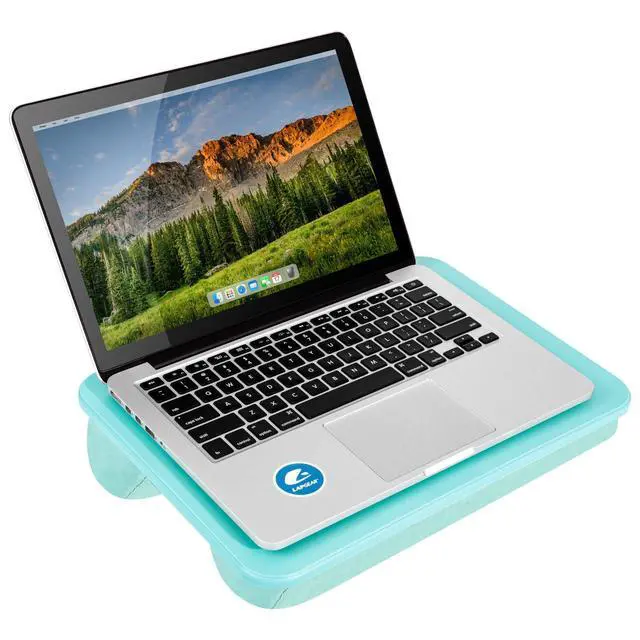 Alt view image 7 of 7 - Compact Lap Desk Aqua Sky, Fits 14" Laptops