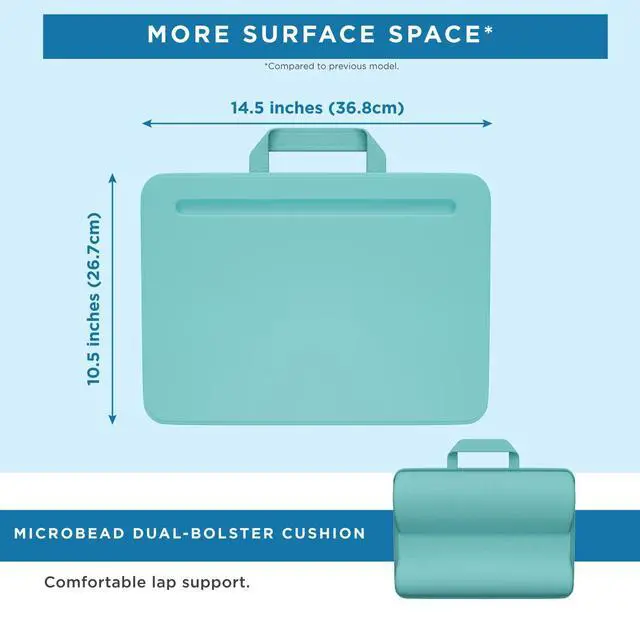 Alt view image 5 of 7 - Compact Lap Desk Aqua Sky, Fits 14" Laptops