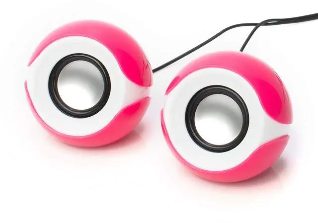 Main image of FS-810 2.0 Stereo USB Powered Computer Speakers - 8W Output, 90Hz Frequency, Volume Control, Compact Desktop & Laptop Audio System (Pink)