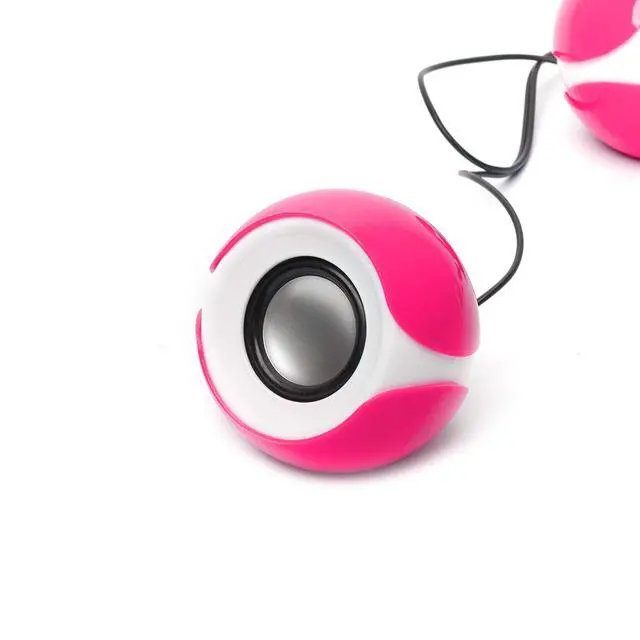 Alt view image 2 of 5 - FS-810 2.0 Stereo USB Powered Computer Speakers - 8W Output, 90Hz Frequency, Volume Control, Compact Desktop & Laptop Audio System (Pink)