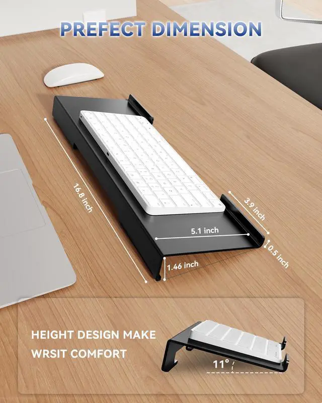 Alt view image 3 of 6 - Computer Keyboard Wrist Rest Stand for Desktop(Black), Keyboard Riser