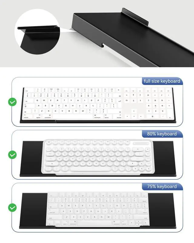 Alt view image 5 of 6 - Computer Keyboard Wrist Rest Stand for Desktop(Black), Keyboard Riser