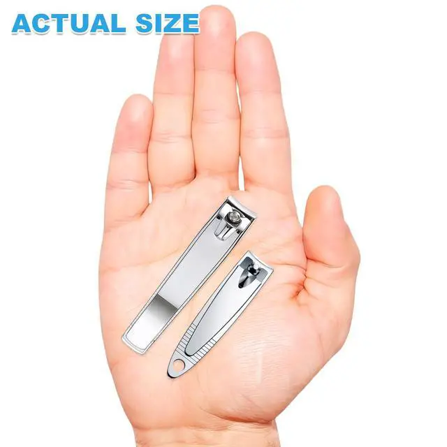 Alt view image 5 of 7 - 20-Pack Stainless Steel Fingernail & Toenail Nail Clippers Bulk Set - 12 Small + 8 Medium Size with Storage Pouch, Manicure Kit for Men/Women Travel, Gifts, Homeless Care Supplies
