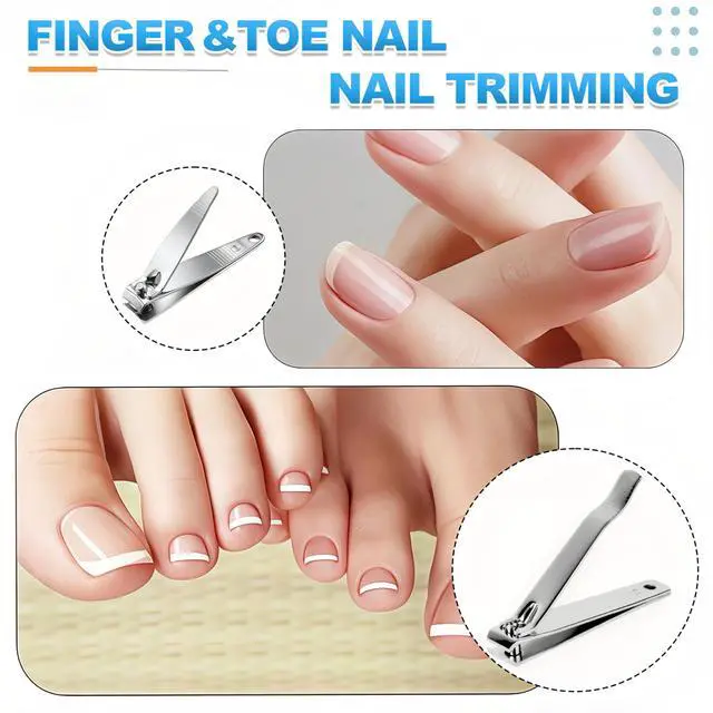 Alt view image 6 of 7 - 20-Pack Stainless Steel Fingernail & Toenail Nail Clippers Bulk Set - 12 Small + 8 Medium Size with Storage Pouch, Manicure Kit for Men/Women Travel, Gifts, Homeless Care Supplies