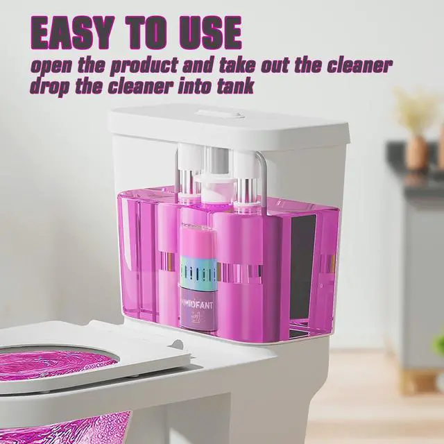 Alt view image 4 of 7 - Automatic Scented Toilet Bowl Cleaner Bottle,2 pack, Long Lasting Bathroom Toilet Tank Cleaner Pods Tablets In Bottles With Powerful Cleaning (PINK 2 Pack)