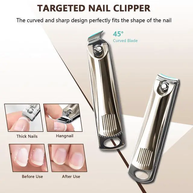 Alt view image 4 of 7 - Manicure Set 7 in 1 Stainless Steel Nail Clippers for Men WomenFinger and Toe Nail Clippers Set, Manicure Kit for Women, Nail Grooming Kit, Nail Clipper Set, Personal Care Tools(Grey)