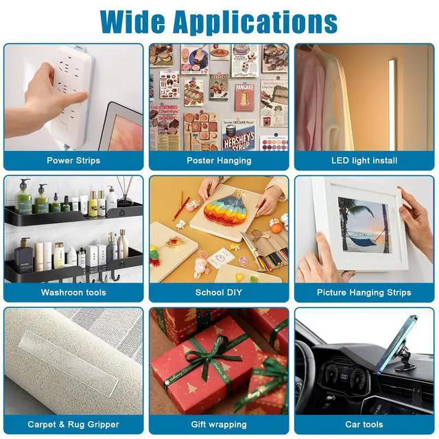 Alt view image 4 of 6 - 3M Double Sided Tape 0.39in X 9.85ftHeavy Duty Removable Mounting Tape, Picture Hanging Adhesive Strips