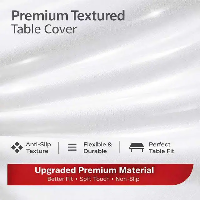 Alt view image 6 of 7 - 100 Ft Plastic Table Cover Roll (White) with Slide Cutter, Disposable Tablecloth Roll, Water & Oil Resistant for Banquet Tables, Parties, Picnic, Crafts