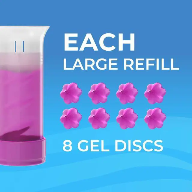 Alt view image 3 of 7 - Toilet Gel Stamp, 5 Pack (Total 40 Stamps, Up to 1-Year Supply) Toilet Bowl Freshener, Long Lasting Toilet Cleaners Gel for Bathroom Odor Control (Lavender)