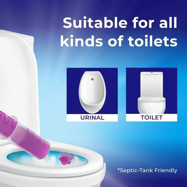 Alt view image 6 of 7 - Toilet Gel Stamp, 5 Pack (Total 40 Stamps, Up to 1-Year Supply) Toilet Bowl Freshener, Long Lasting Toilet Cleaners Gel for Bathroom Odor Control (Lavender)