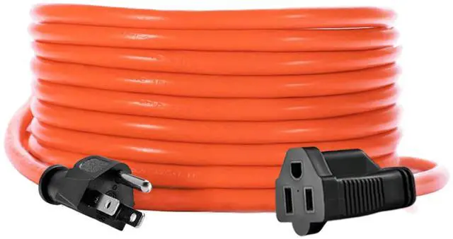 Main image of 10ft Outdoor Extension Cord, 10-Foot 16/3 Weatherproof Indoor/Outdoor Extension Cable, Flexible SJTW 16-Gauge Pure Copper Wire, Durable Vinyl Jacket, UL/ETL Certified, 13A 1610W, Orange