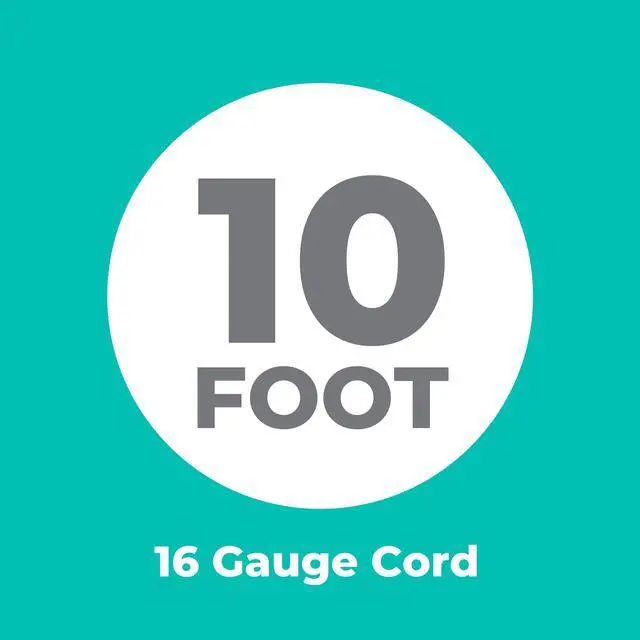 Alt view image 3 of 7 - 10ft Outdoor Extension Cord, 10-Foot 16/3 Weatherproof Indoor/Outdoor Extension Cable, Flexible SJTW 16-Gauge Pure Copper Wire, Durable Vinyl Jacket, UL/ETL Certified, 13A 1610W, Orange