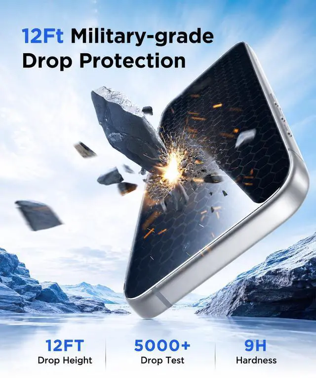 Alt view image 4 of 6 - 3 Pack for iPhone 17 Pro Privacy Screen Protector 6.3", Align Tool