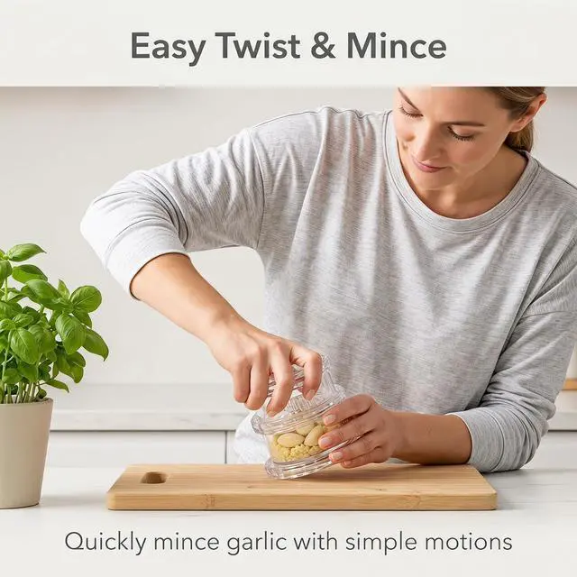 Alt view image 2 of 7 - Manual Garlic Twist, Multi-Functional Mincer & Grinder for Onion, Garlic, Nuts, Ginger, Herbs, Impact Resistant Kitchen Gadget & Home Accessory (2pcs)