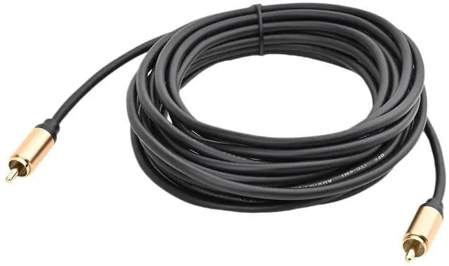 Main image of Upgraded Audio Video Cable,RCA Coaxial Cable with Male to Male 24K Gold Plated Plug,Video/Audio AV Extension Shielded Cord for Subwoofer Rear View Parking Camera (5m/16ft)