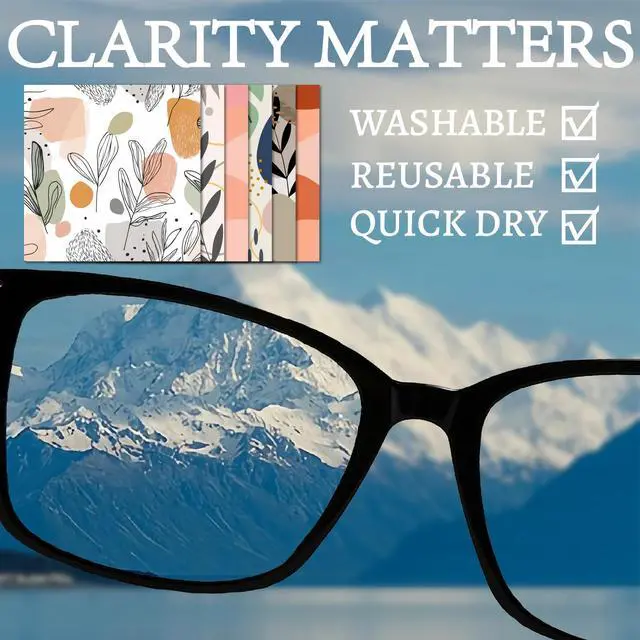 Alt view image 4 of 6 - 6 Pcs Thickened Glasses Cleaning Cloth Boho Design Microfiber Cleaning Cloth Aesthetic Eyeglass Cleaning Cloths Soft Wipes for Reusable Women Eyeglass Phone Screens Camera Lens 6x6in
