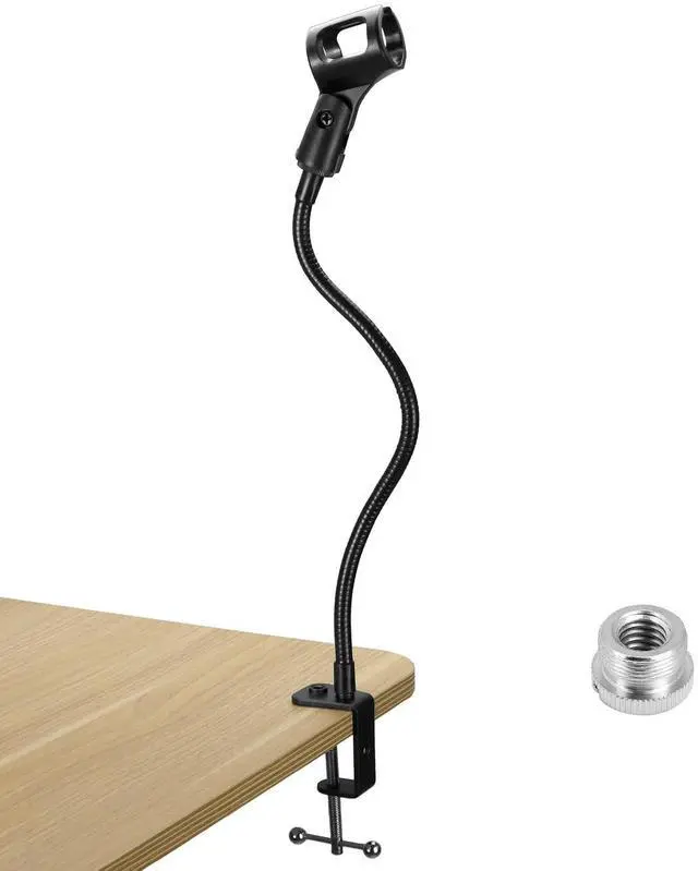 Main image of 13" Gooseneck Microphone Stand Flexible Desktop Clamp-On Mic Mount