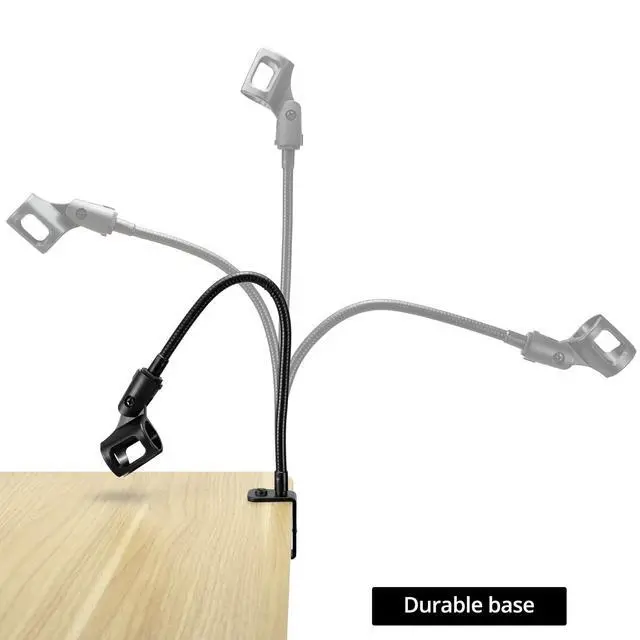 Alt view image 5 of 7 - 13" Gooseneck Microphone Stand Flexible Desktop Clamp-On Mic Mount