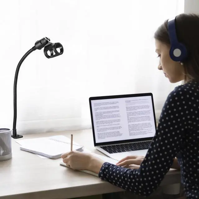 Alt view image 7 of 7 - 13" Gooseneck Microphone Stand Flexible Desktop Clamp-On Mic Mount