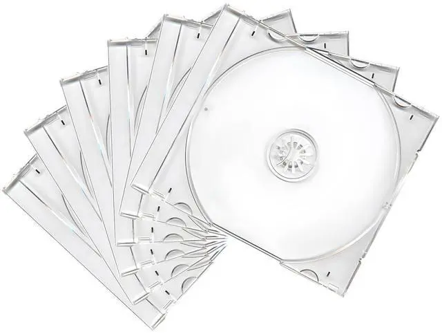 Main image of 6 PCS Standard Single Clear CD Jewel Case, 10 mm CD Storage Case Disc Collection Organizer with Assembled Tray, Single Disc Protective Covers Plastic Replacement Box (Transparent)
