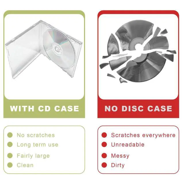 Alt view image 6 of 6 - 6 PCS Standard Single Clear CD Jewel Case, 10 mm CD Storage Case Disc Collection Organizer with Assembled Tray, Single Disc Protective Covers Plastic Replacement Box (Transparent)