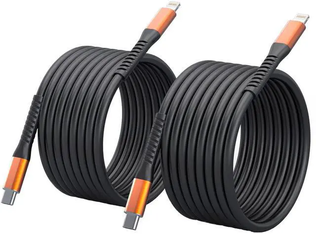 Alt view image 6 of 7 - USB C to USB C Cable, 2Pack 100W 6ft USB C Charger Cable Fast Charging for Android/Phone/Pad, Type C to Type C Charger Braided USB Cable Compatible withi Phone 15 Pro Plus Max Silver