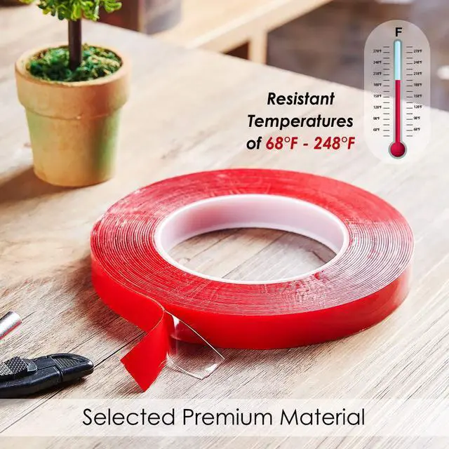 Alt view image 7 of 7 - 33 Feet Acrylic Double Sided Heavy Duty Mounting Tape (Pack of 3) Weatherproof for Outdoor & Indoor, Holds Heavy Stuff in Cold & Hot Condition, Removable & Residue-Free (0.4inch)