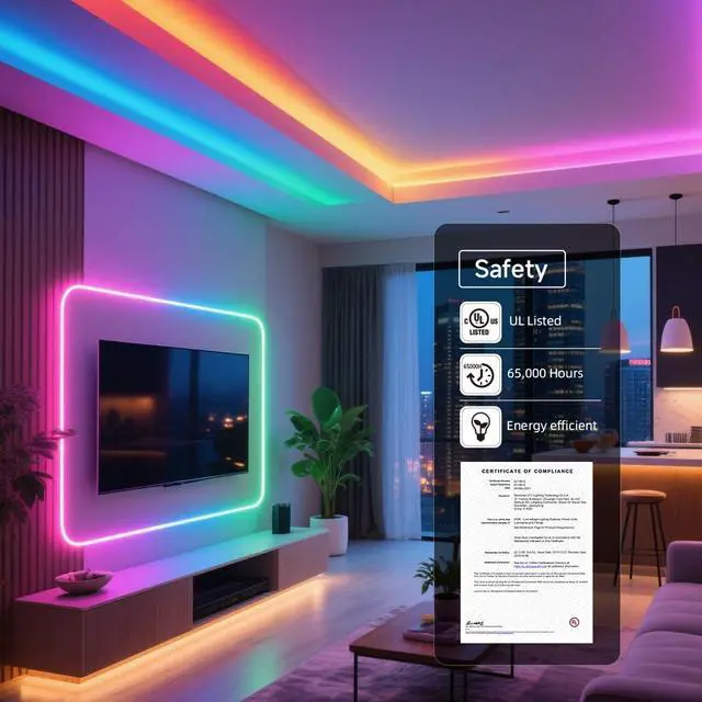 Alt view image 2 of 7 - WS2815 (Upgraded WS2812B) LED Strip Light,UL Listed,16.4FT 300 LED/Pixels,Flexible Chasing RGB,Dual Signal Individually Addressable,5050SMD,3M Tape,DC12V IP30(No Adapter or Controller)
