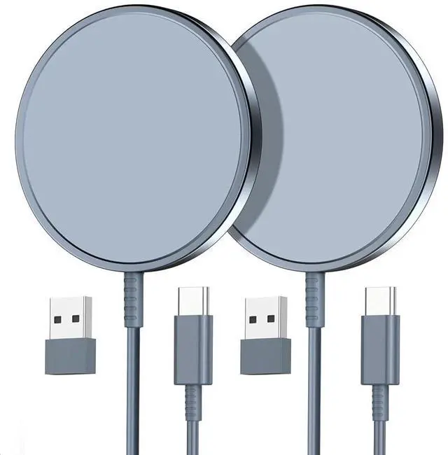 Main image of Magnetic Wireless Charger 15W Fast Charger for Cell Phone 17/ Pro Max/17 Pro/17 Air/16/15/14/13/12 Series 2 Pack Charging Pad for AirPods 3/2/Pro 2/Pro Mag-Safe Original Replacement