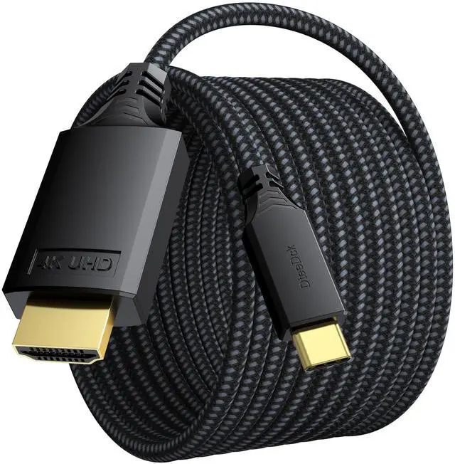 Main image of USB C to HDMI Cable 15ft Long, 4K@30Hz 1080P@120Hz One-Directional USBC to HDMI Cord, Thunderbolt 3/4 Compatible iPhone 17/16/15 MacBook Pro/Air iPad Galaxy S25/S24/S23 TV Monitor Projector
