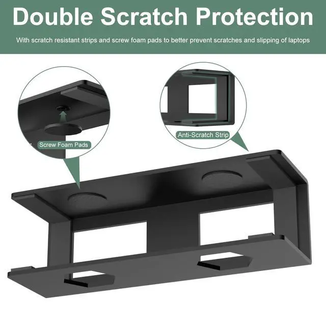 Alt view image 4 of 7 - Under Desk Laptop Mount Metal Under Desk Laptop Holder with Anti-Scratch Pads Compatible with Lenovo HP Asus Acer Laptop,Mac Mini,Macbook,Keyboard Under Desk Shelf Tray with Headphone Hanger
