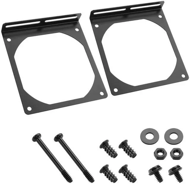 Main image of Fan Mount Stand Bracket, Metal Computer Case Fan Mount Rack Kit, Universal PC Case Fan Holder Accessory for Enhanced Cooling System DIY (2PCS) (12CM)