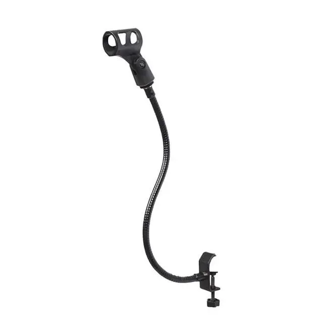 Alt view image 4 of 6 - 360 Degree Flexible Gooseneck Microphone Stand Adjustable Desk Mic Boom Arm Stand with Clip(Black)